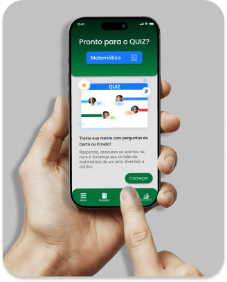 Mão segurando smartphone com aplicativo EduLembra
